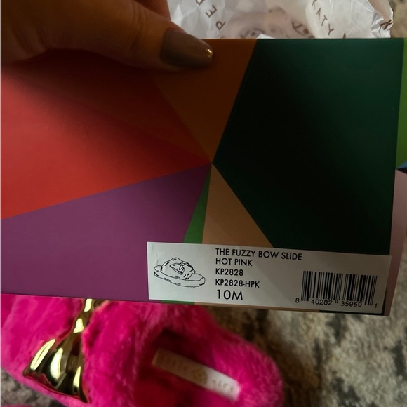 Katy Perry fuzzy bow slide size 10 - Picture 5 of 6